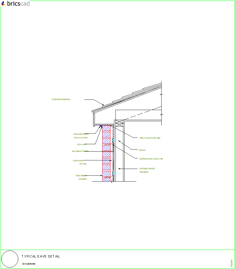 Typical Eave Detail. AIA CAD Details--zipped into WinZip format files for faster downloading.