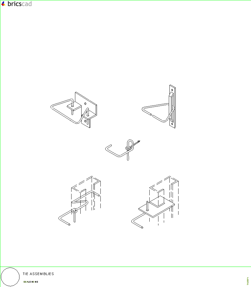 Tie Assemblies. AIA CAD Details--zipped into WinZip format files for faster downloading.