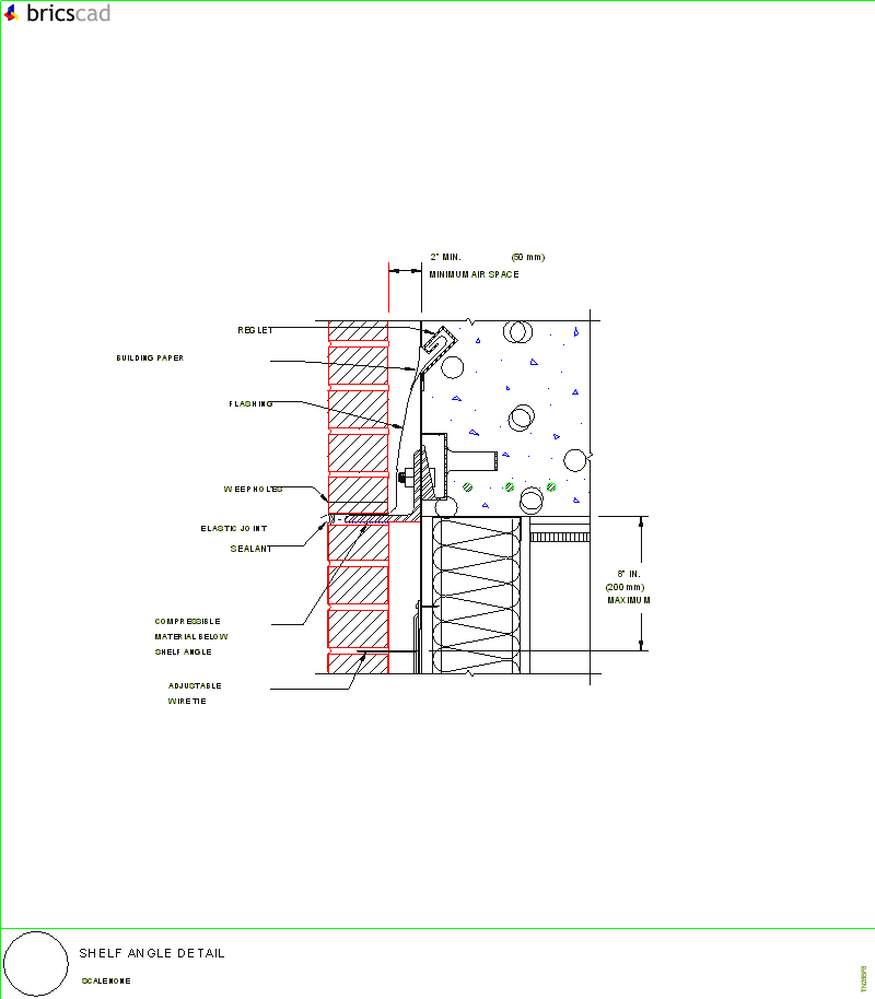 Shelf Angle Detail. AIA CAD Details--zipped into WinZip format files for faster downloading.