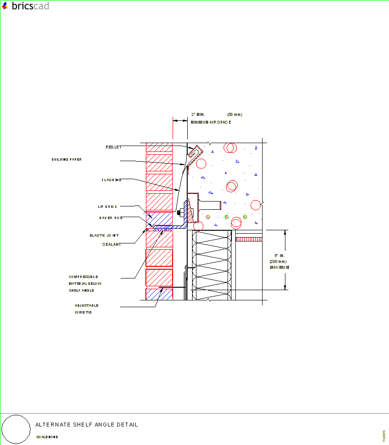 Alternate Shelf Angle Detail. AIA CAD Details--zipped into WinZip format files for faster downloading.