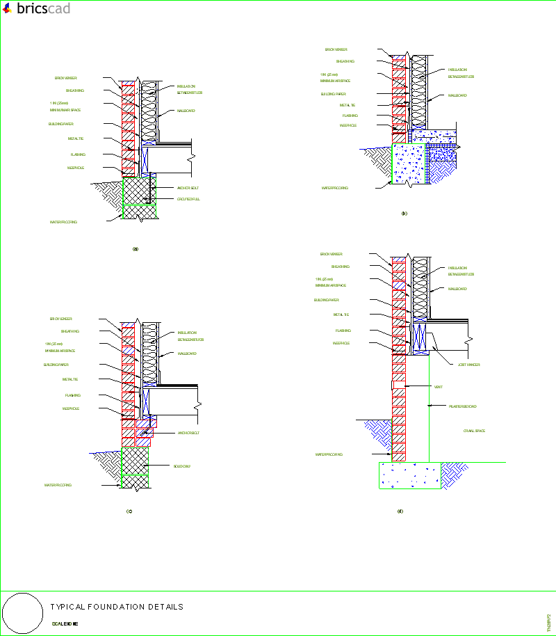 Typical Foundation Details. AIA CAD Details--zipped into WinZip format files for faster downloading.