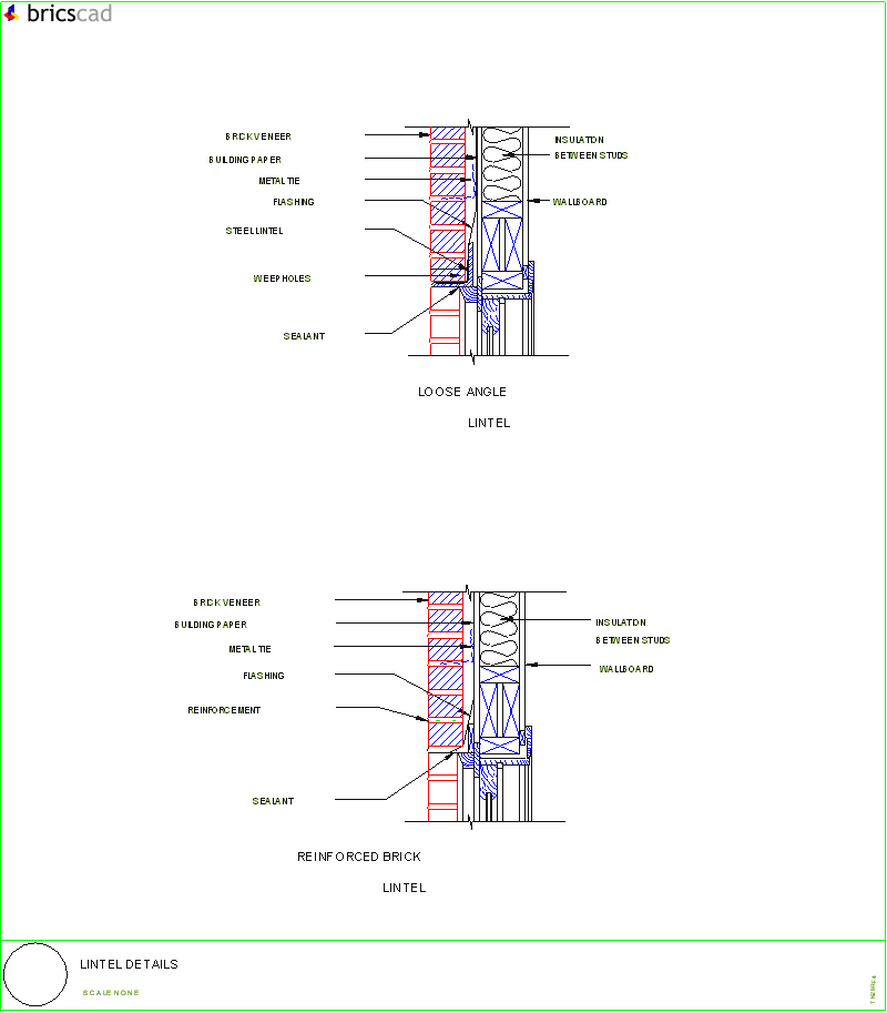 Lintel Details. AIA CAD Details--zipped into WinZip format files for faster downloading.