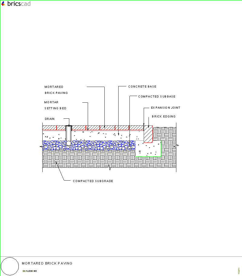 Mortared Brick Paving. AIA CAD Details--zipped into WinZip format files for faster downloading.