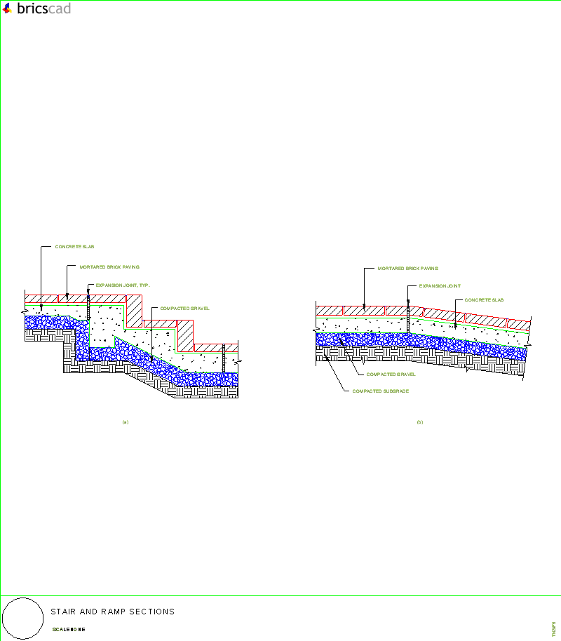 Stair and Ramp Sections. AIA CAD Details--zipped into WinZip format files for faster downloading.