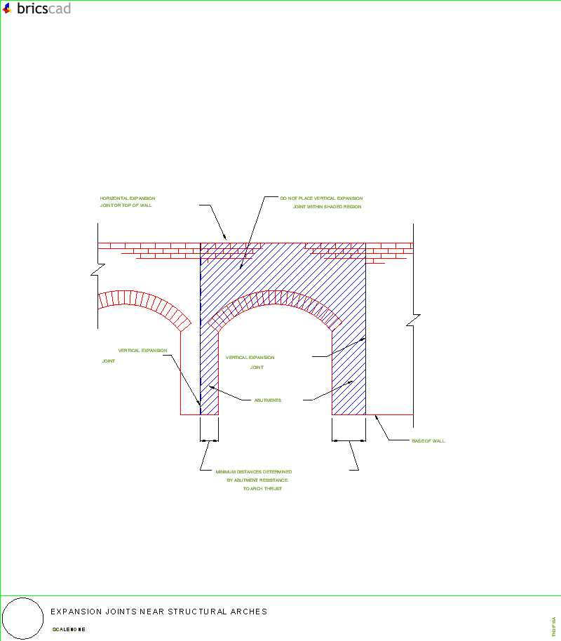 Expansion Joints Near Arches. AIA CAD Details--zipped into WinZip format files for faster downloading.