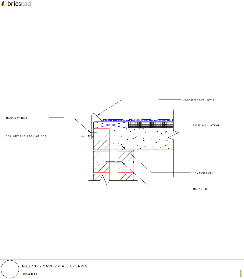 Masonry Cavity Wall Coping. AIA CAD Details--zipped into WinZip format files for faster downloading.