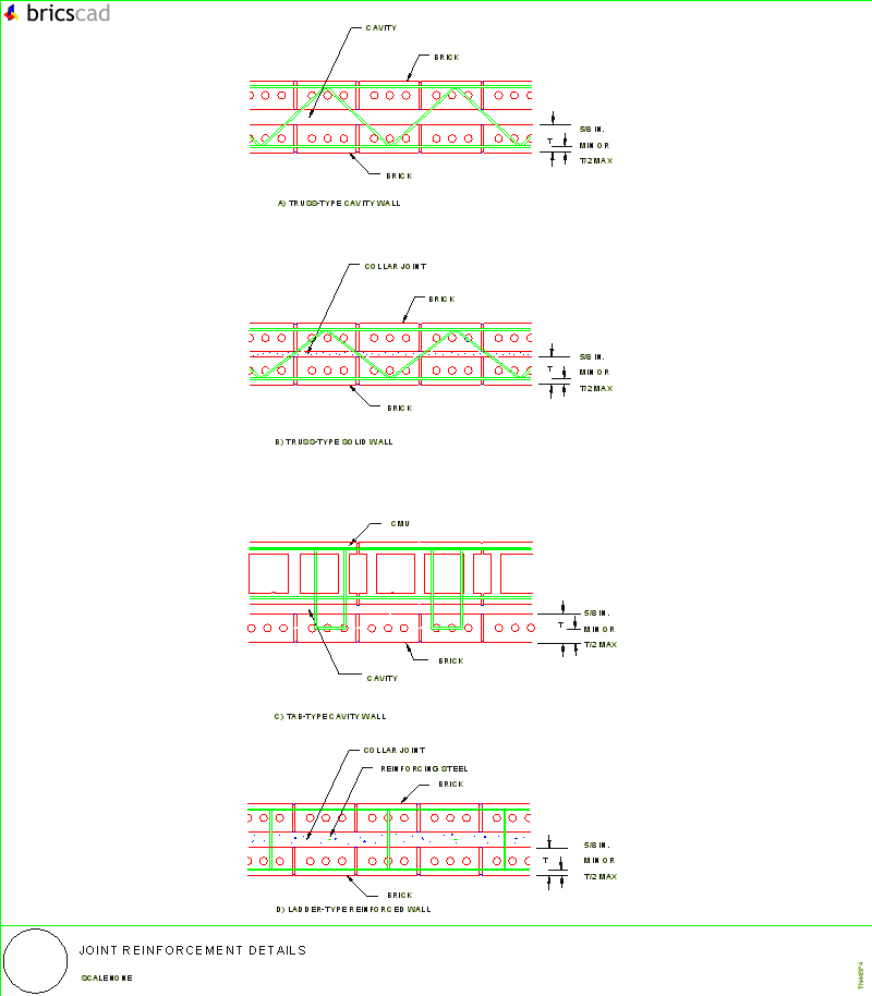 Joint Reinforcement Details. AIA CAD Details--zipped into WinZip format files for faster downloading.