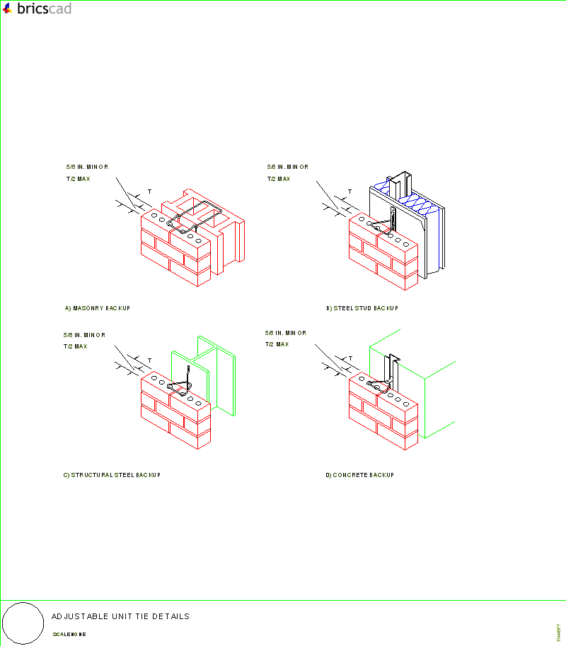 Adjustable Unit Tie Details. AIA CAD Details--zipped into WinZip format files for faster downloading.