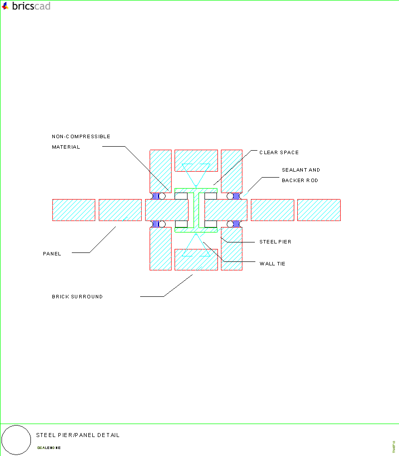 Steel Pier/Panel Detail. AIA CAD Details--zipped into WinZip format files for faster downloading.