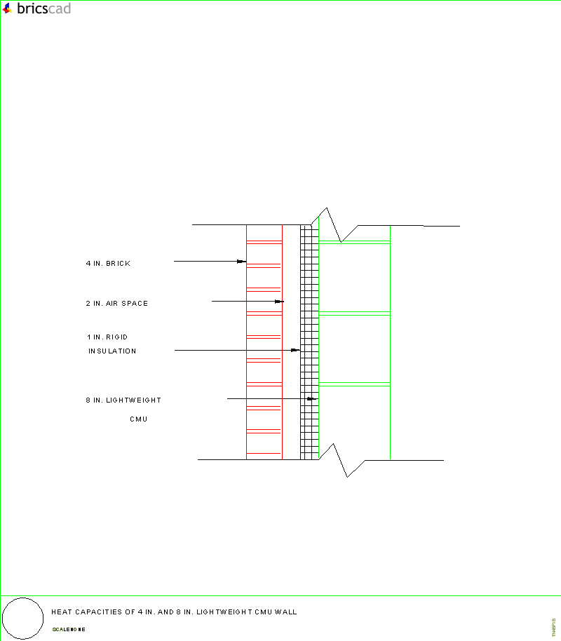 Heat Capacities of Several Brick Walls. AIA CAD Details--zipped into WinZip format files for faster downloading.