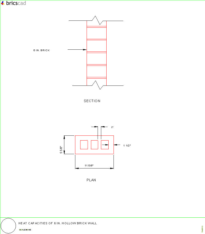 Heat Capacities of Several Brick Walls. AIA CAD Details--zipped into WinZip format files for faster downloading.