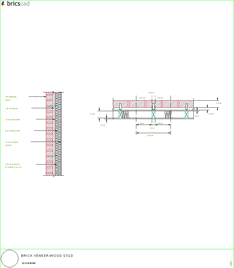 Brick Veneer/Wood Stud. AIA CAD Details--zipped into WinZip format files for faster downloading.