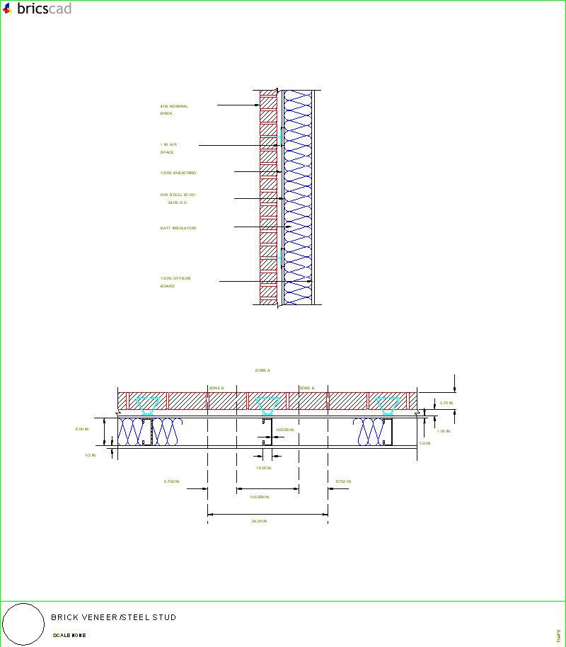 Brick Veneer/Steel Stud. AIA CAD Details--zipped into WinZip format files for faster downloading.