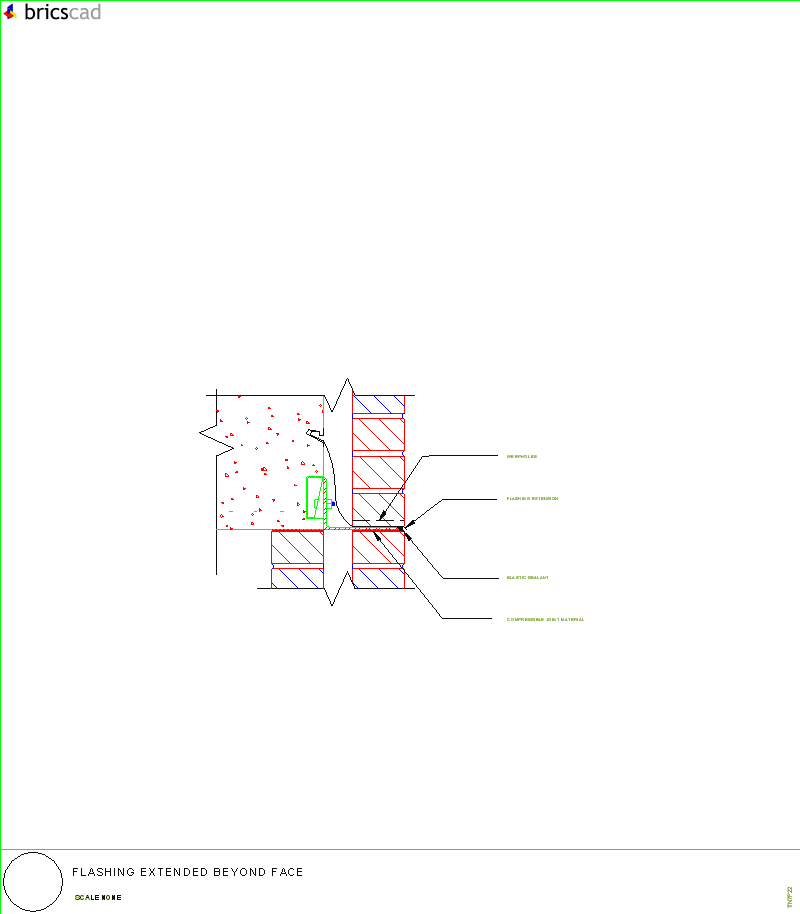 Flashing Extended Beyond Face. AIA CAD Details--zipped into WinZip format files for faster downloading.