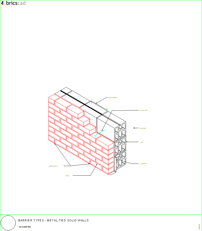 Metal Tied Solid Walls. AIA CAD Details--zipped into WinZip format files for faster downloading.