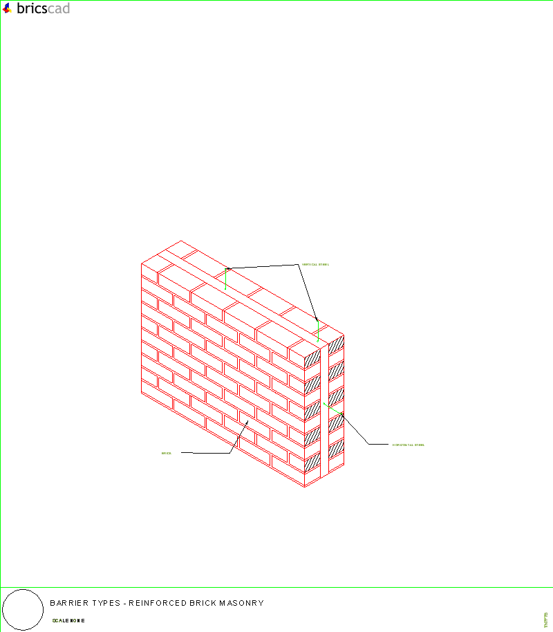 Reinforced Brick Masonry. AIA CAD Details--zipped into WinZip format files for faster downloading.