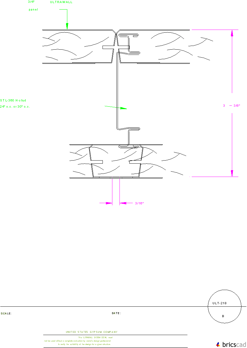 ULT218 STUD ASSEMBLY B. AIA CAD Details--zipped into WinZip format files for faster downloading.