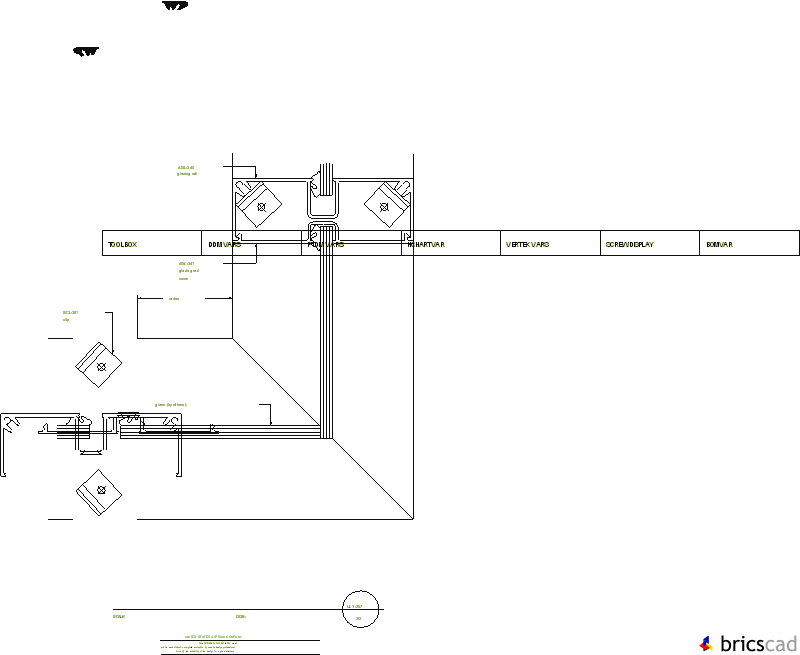 ULT257 CORNER MULLION 3O. AIA CAD Details--zipped into WinZip format files for faster downloading.