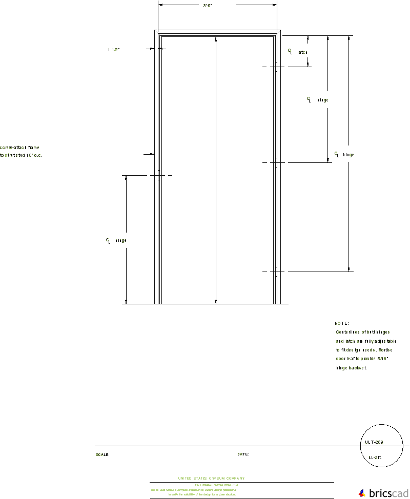 ULT269 ALUMINUM DOOR FRAME, SMR DELTA 3-PIECE FRAME 4L(alt). AIA CAD Details--zipped into WinZip format files for faster downloading.