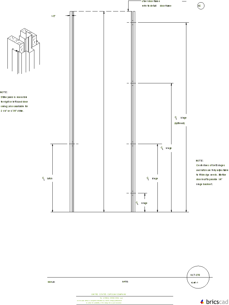 ULT270 STEEL DOOR FRAME 4L(alt-1). AIA CAD Details--zipped into WinZip format files for faster downloading.