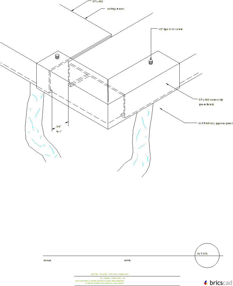 ULT276 CEILING CORNER RUNNER. AIA CAD Details--zipped into WinZip format files for faster downloading.