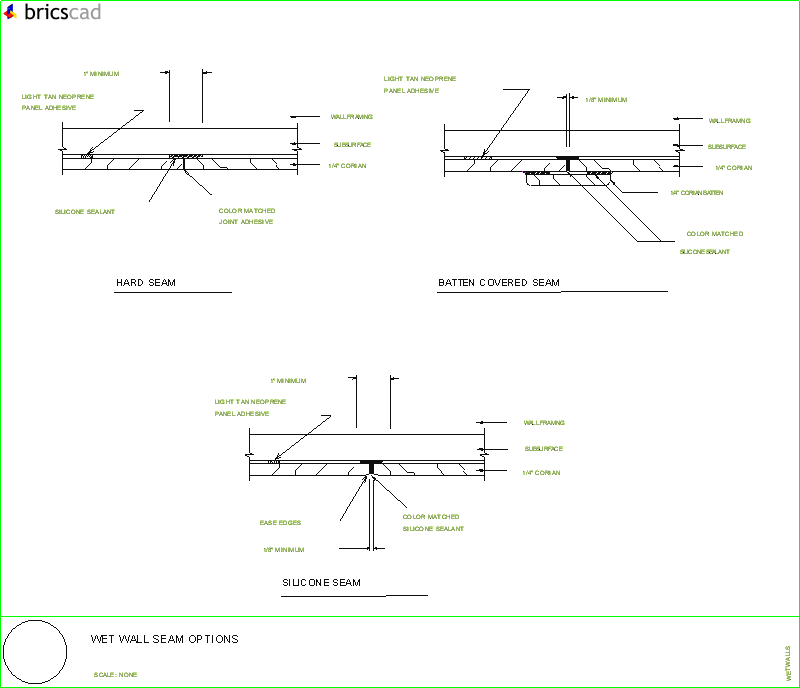 Wet wall seam options.. AIA CAD Detailszipped into WinZip format