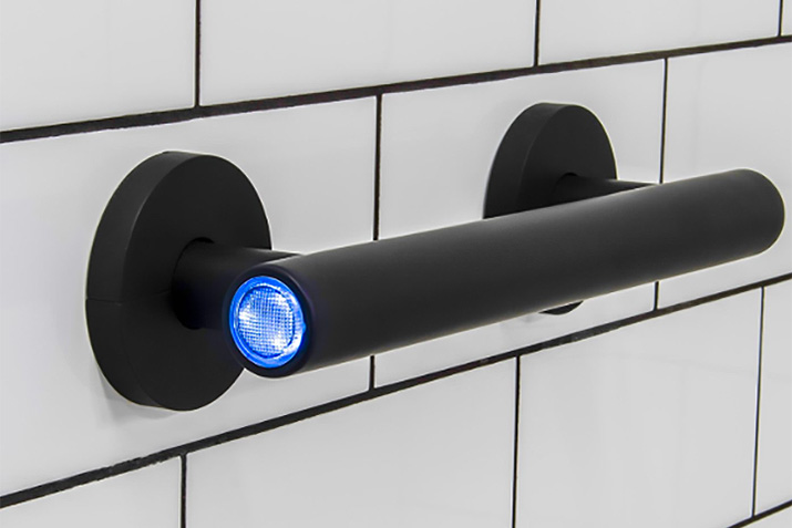 Sound activated LED bathroom grab bars EveKare