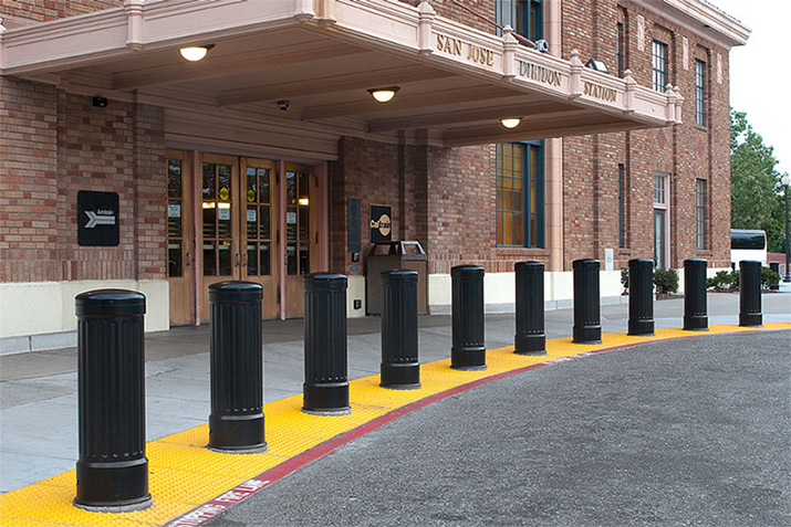 Bollard installation onto uneven surfaces