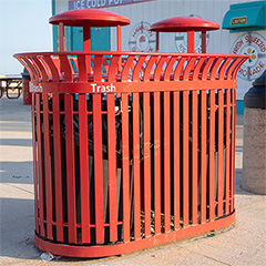 Carnival™ Dual Litter receptacle: a trash can and recycling bin all in one package