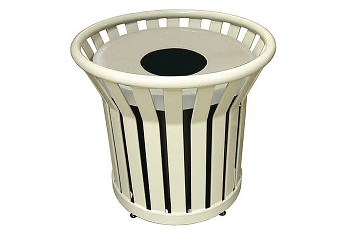Commercial trash receptacles to reduce litter and promote recycling