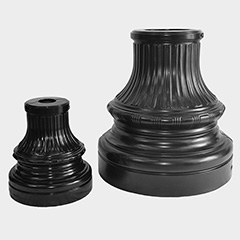 Delaware Clam Shell Light Pole Base withstands years of sun and salt without the need for painting
