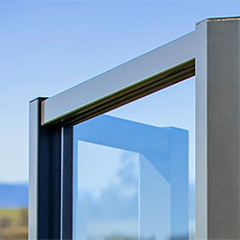 eGlass Element™ thin top rail for minimum view obstruction