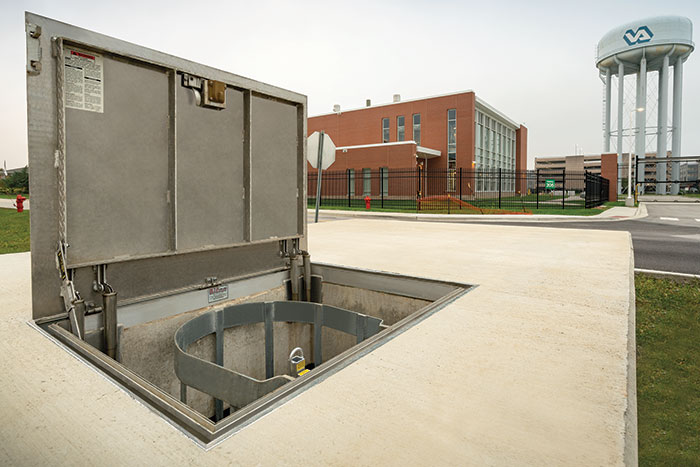 Floor Access Doors Allow Access to Mechanical Equipment at Edward Hines Jr. Hospital. Photo by James Keller.