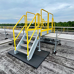 Enhancing Workplace Safety with Safety Rail Company’s Modular Crossover Stairs