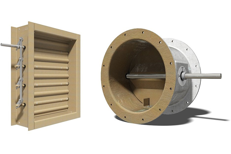 Fiberglass airflow control products are ideal for installations in corrosive environments
