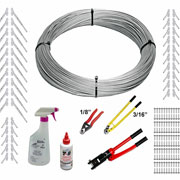 Full Surface Mount Cable Railing Kit - 1000ft. Stainless Steel Cable, End Fittings, & Tools