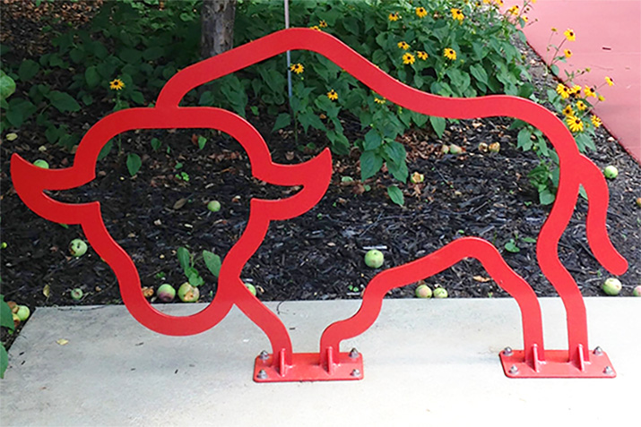 How can you customize a bike rack to incorporate your logo?