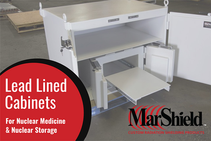 Lead lined cabinets for nuclear medicine and nuclear storage