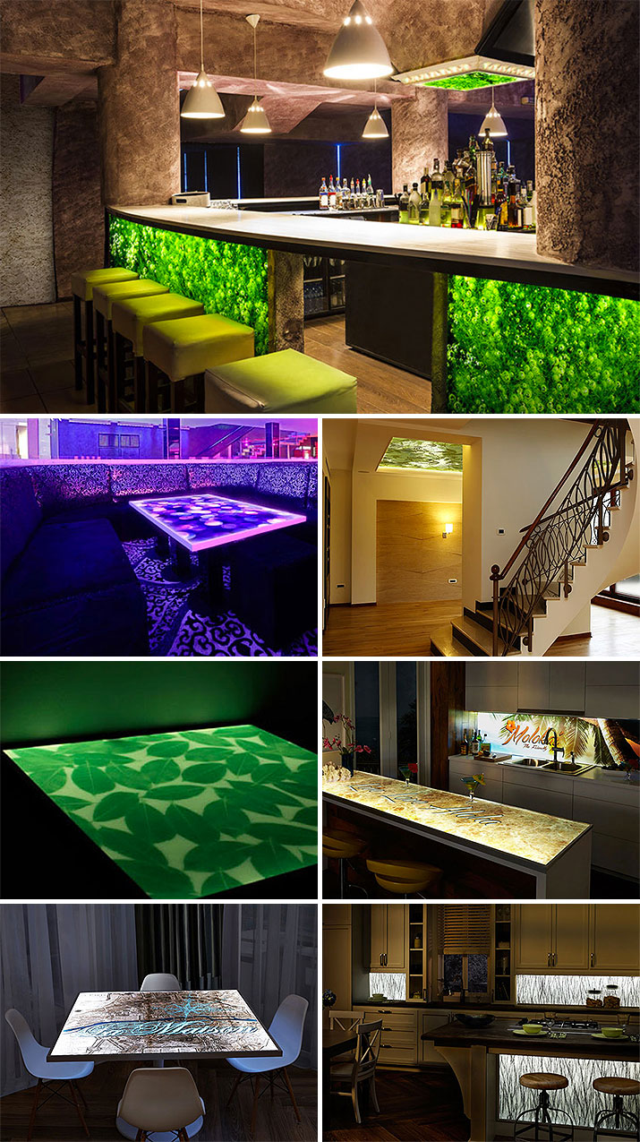 LumiSplash™ Decorative Laminates with LED Edge Lighting