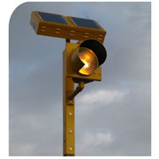 Mark warning and stop signs with Carmanahs 24-hour flashing Beacons