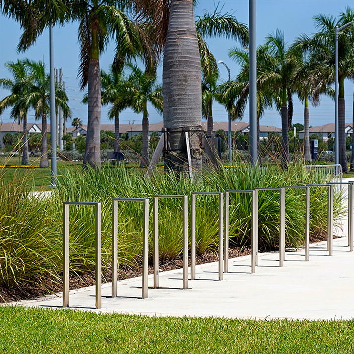 Modern bike racks add style to secure bike parking