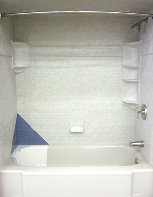 Marble tile tub surround