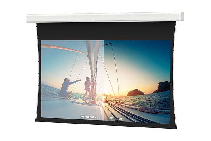 Offering the freedom to install seamless ALR screens up to 16 feet in height, Parallax Stratos is a Contrast Based ALR surface that rejects up to 80 percent of ambient light