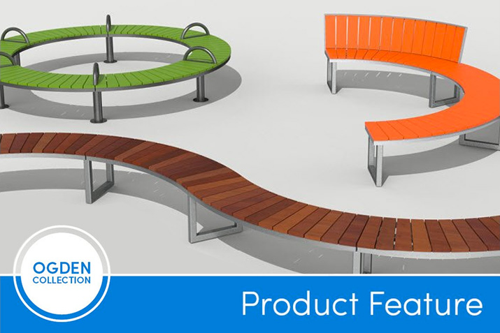 Ogden Collection offers flexible backed and backless curved, circular and straight bench options to configure a style that you visualize