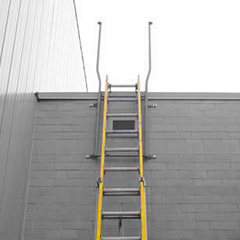 Permanent building mounted ladder receivers
