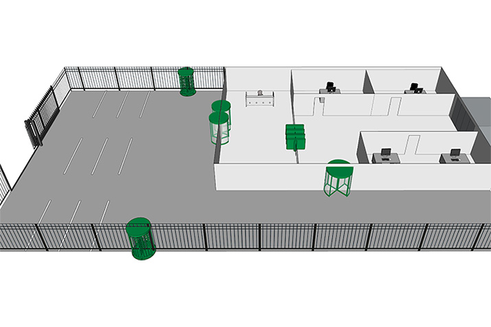 Physical Security in Layers: Turnstile Locations on a Corporate Campus