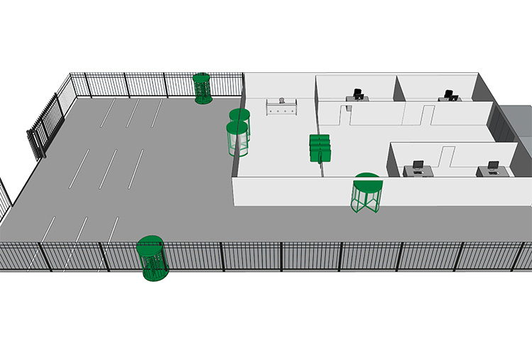 Physical Security in Layers: Turnstile Locations on a Corporate Campus