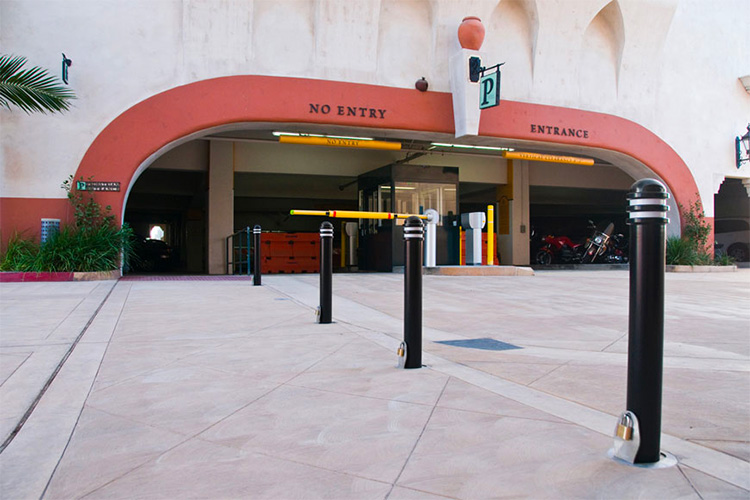 Removable bollards prohibit vehicle entry when installed, but can be quickly removed to grant access