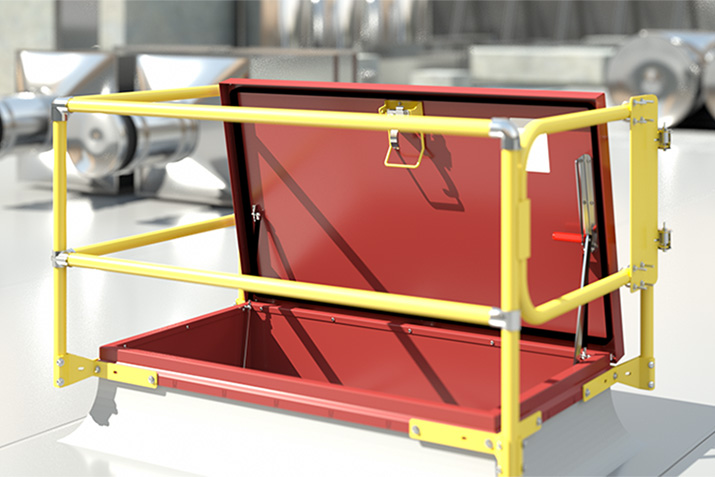 Roof hatches, smoke vents and fall protection
