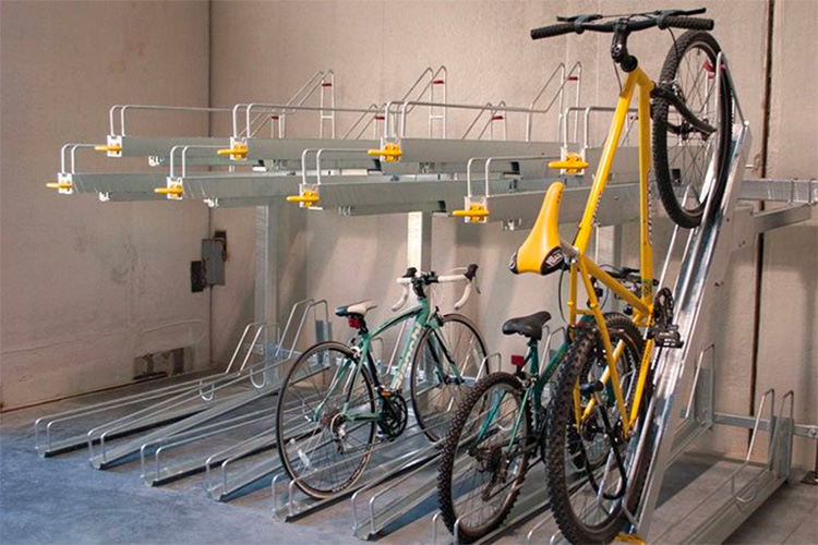 Spacing bike storage racks